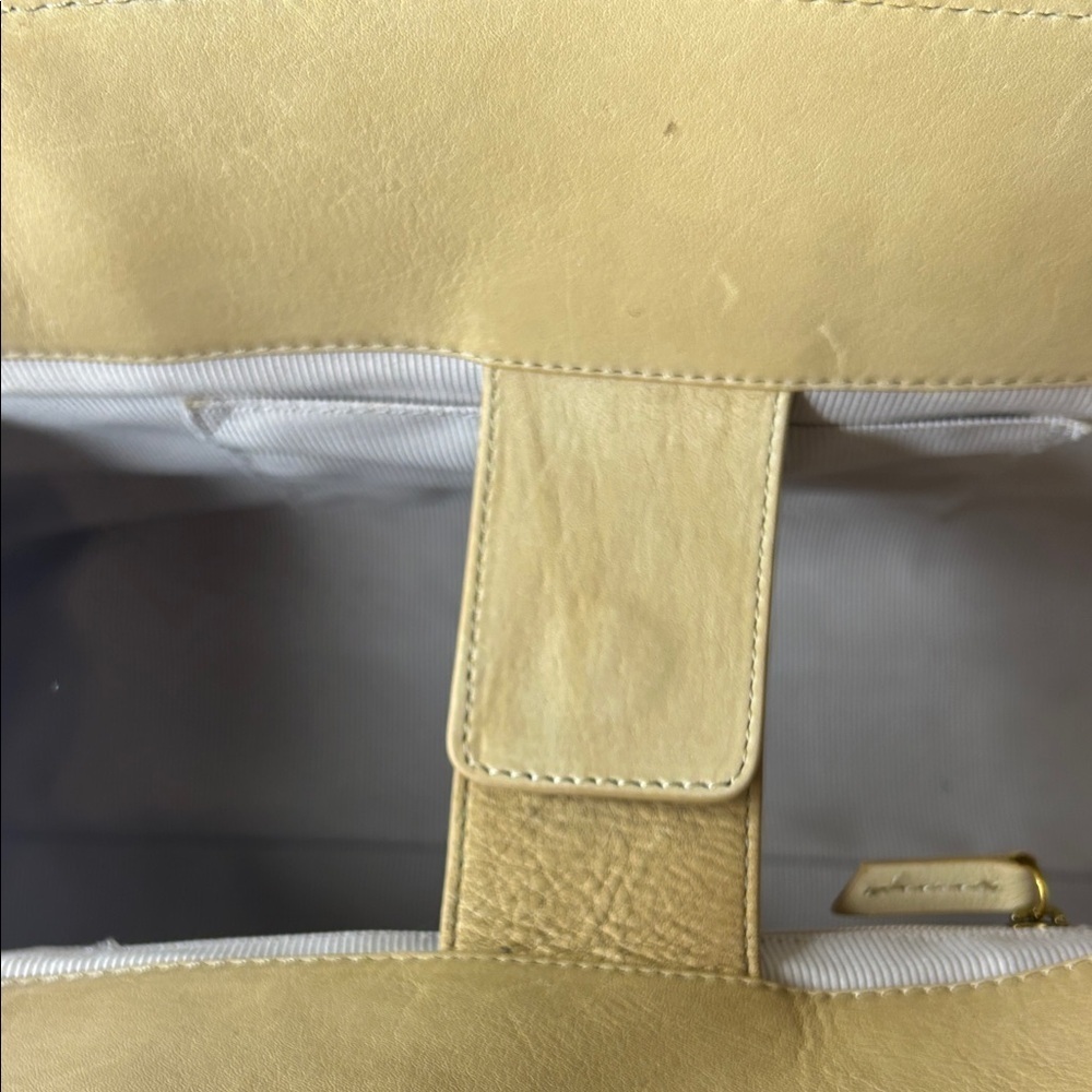 Margot New York Chic Beige Leather Satchel - Picture 10 of 15